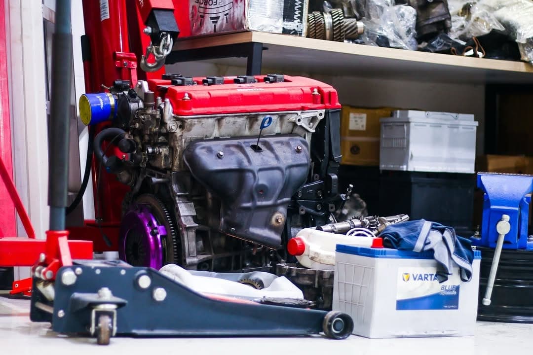 Engine build in progress
