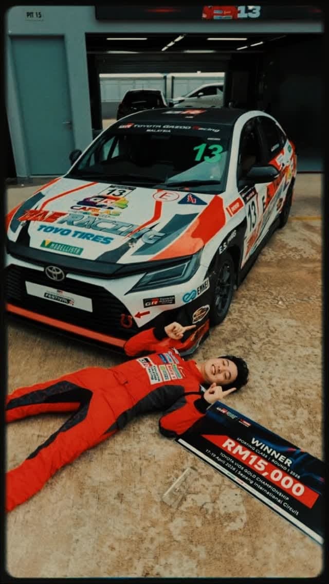 Redline race car and driver