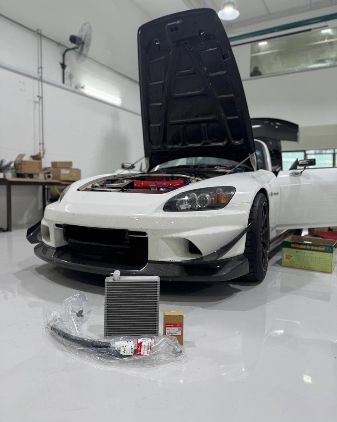 White Honda S2000 with parts